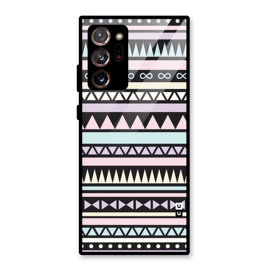 Cute Chev Pattern Glass Back Case for Galaxy Note 20 Ultra