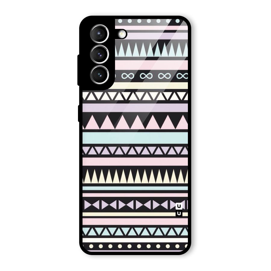Cute Chev Pattern Glass Back Case for Galaxy S21 5G