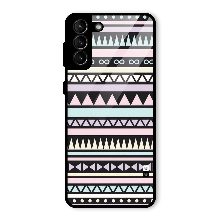 Cute Chev Pattern Glass Back Case for Galaxy S21 Plus