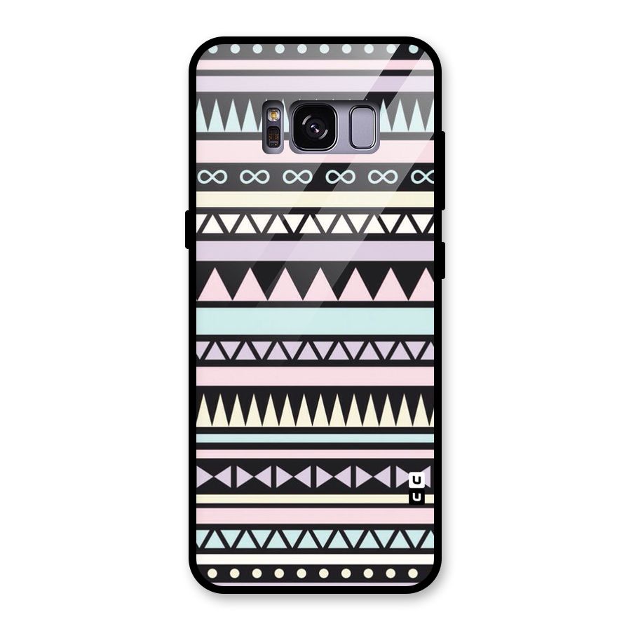 Cute Chev Pattern Glass Back Case for Galaxy S8