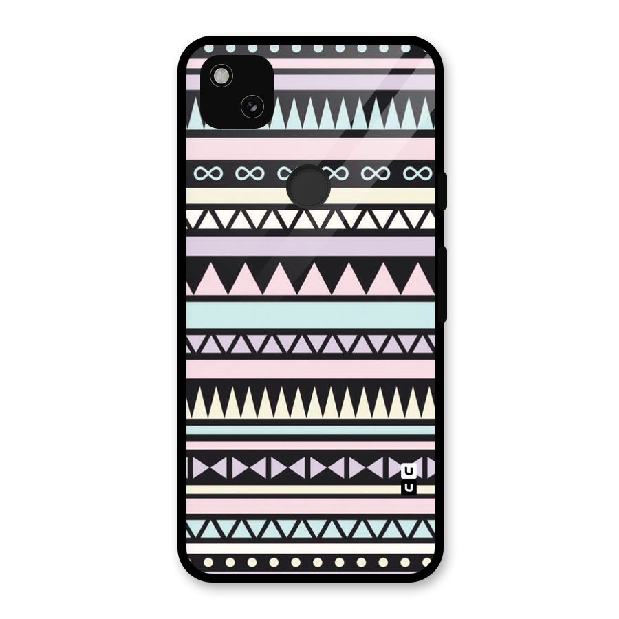 Cute Chev Pattern Glass Back Case for Google Pixel 4a