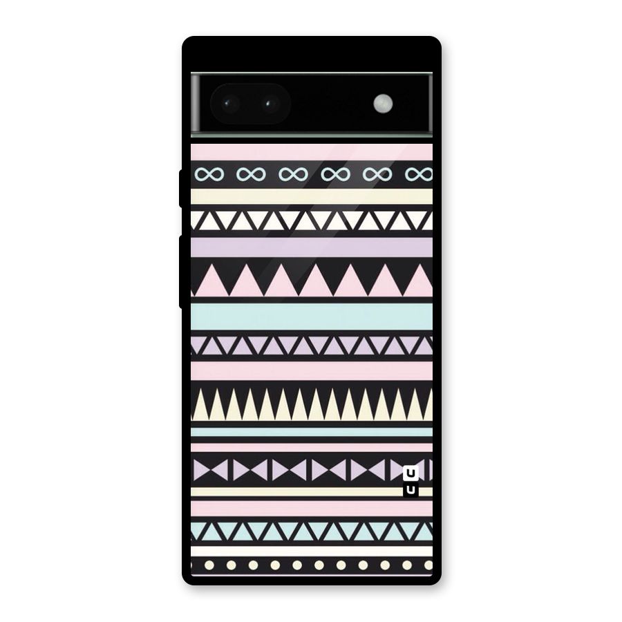 Cute Chev Pattern Glass Back Case for Google Pixel 6a