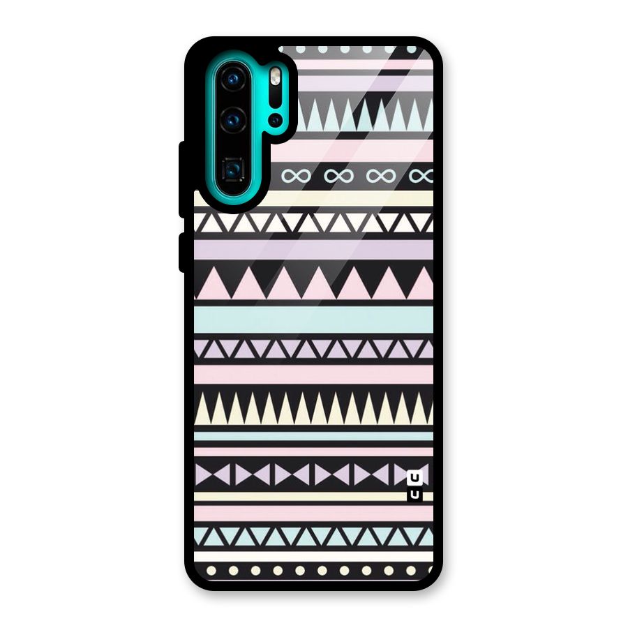 Cute Chev Pattern Glass Back Case for Huawei P30 Pro