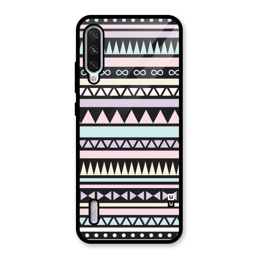 Cute Chev Pattern Glass Back Case for Mi A3