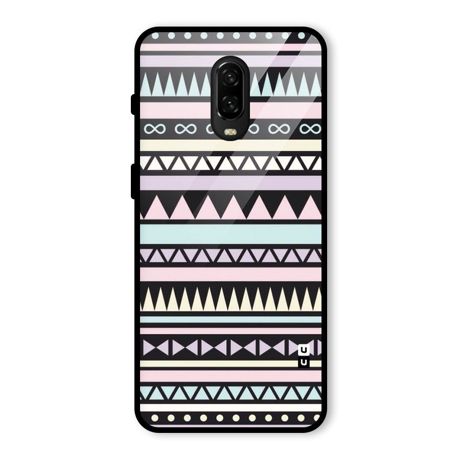 Cute Chev Pattern Glass Back Case for OnePlus 6T