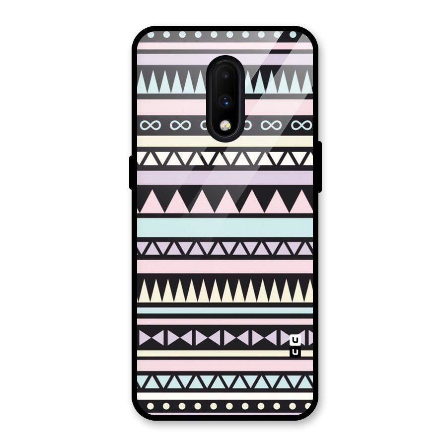 Cute Chev Pattern Glass Back Case for OnePlus 7