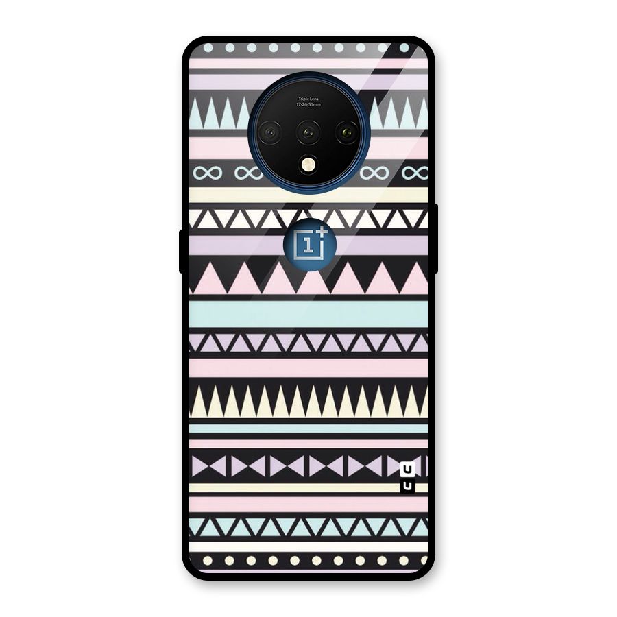 Cute Chev Pattern Glass Back Case for OnePlus 7T