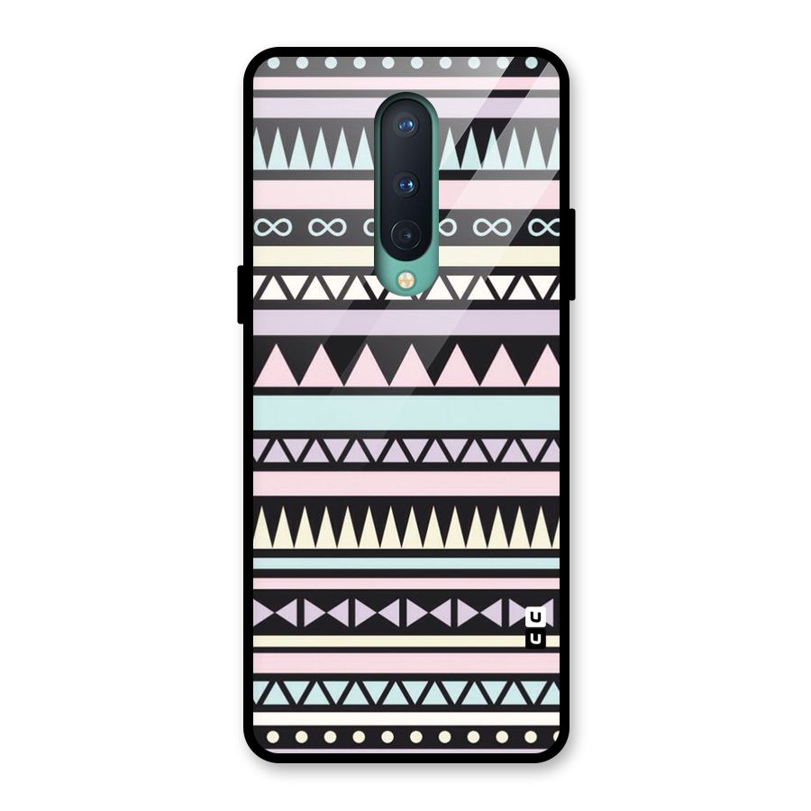 Cute Chev Pattern Glass Back Case for OnePlus 8