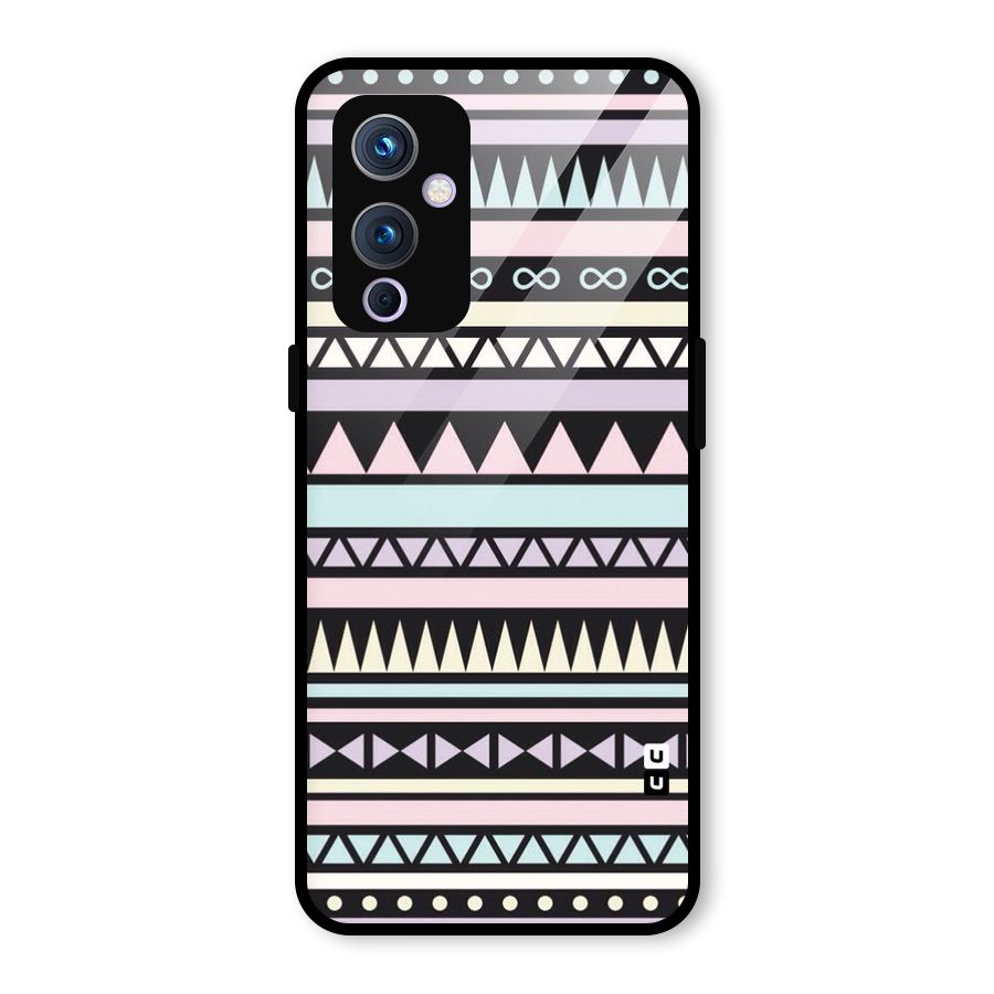 Cute Chev Pattern Glass Back Case for OnePlus 9