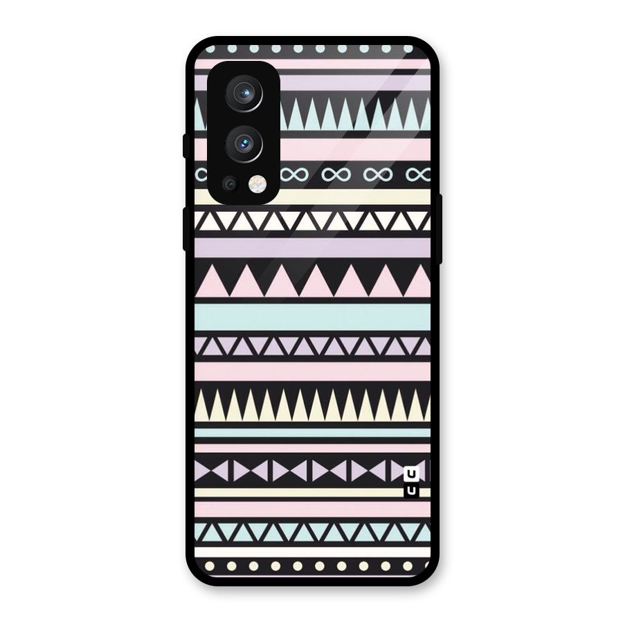 Cute Chev Pattern Glass Back Case for OnePlus Nord 2 5G
