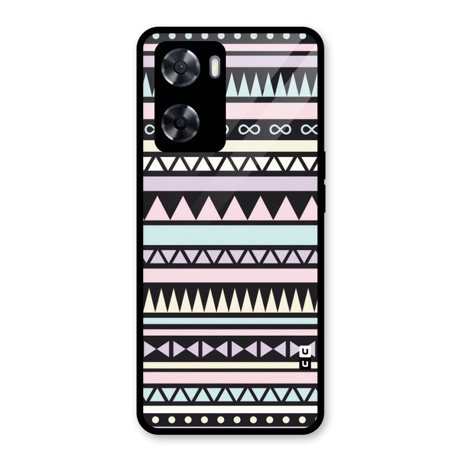 Cute Chev Pattern Glass Back Case for Oppo A57 2022