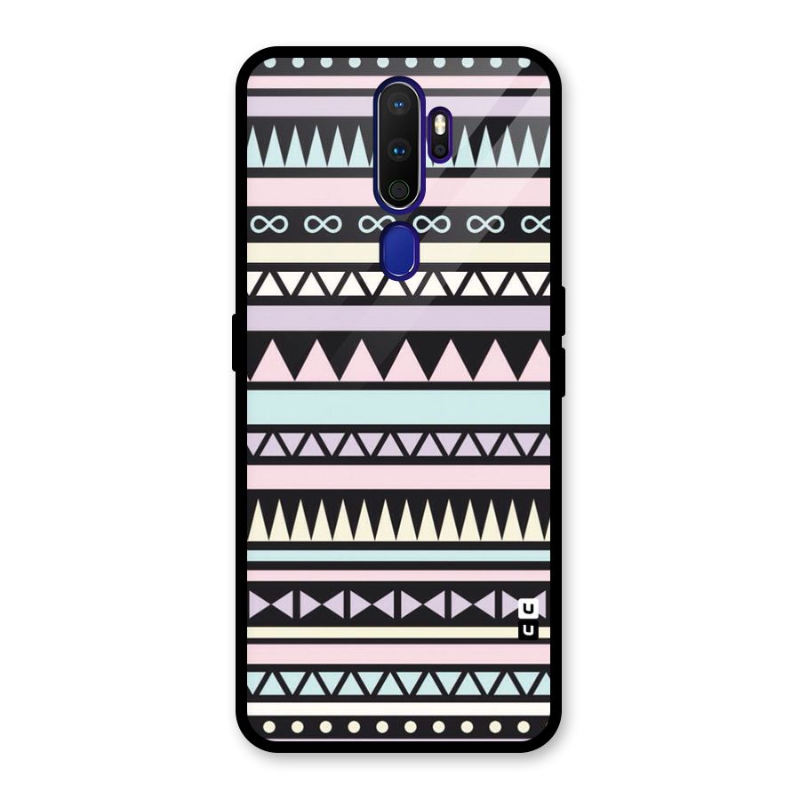 Cute Chev Pattern Glass Back Case for Oppo A9 (2020)