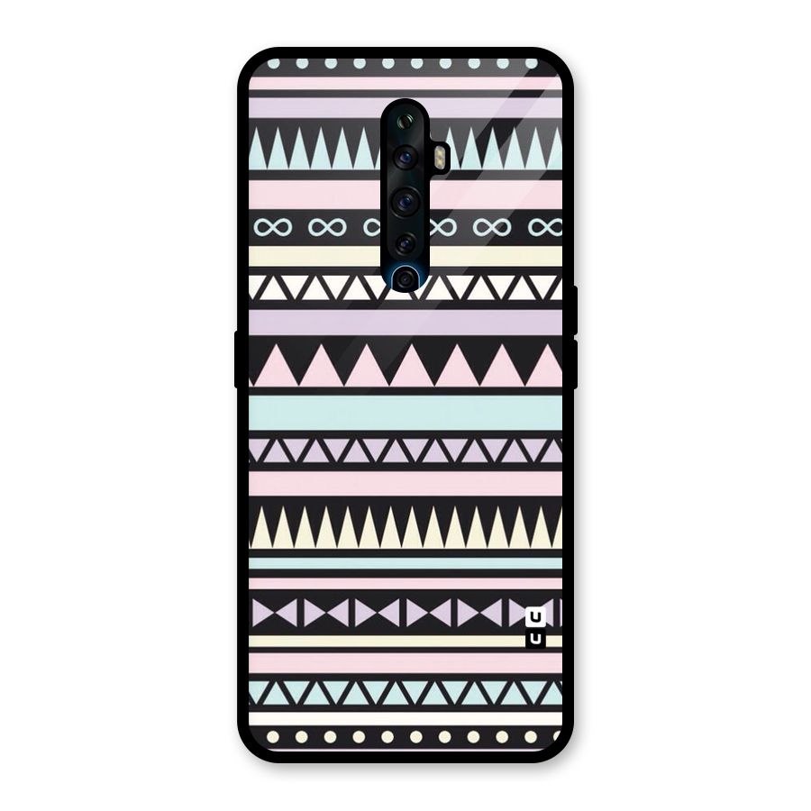 Cute Chev Pattern Glass Back Case for Oppo Reno2 Z