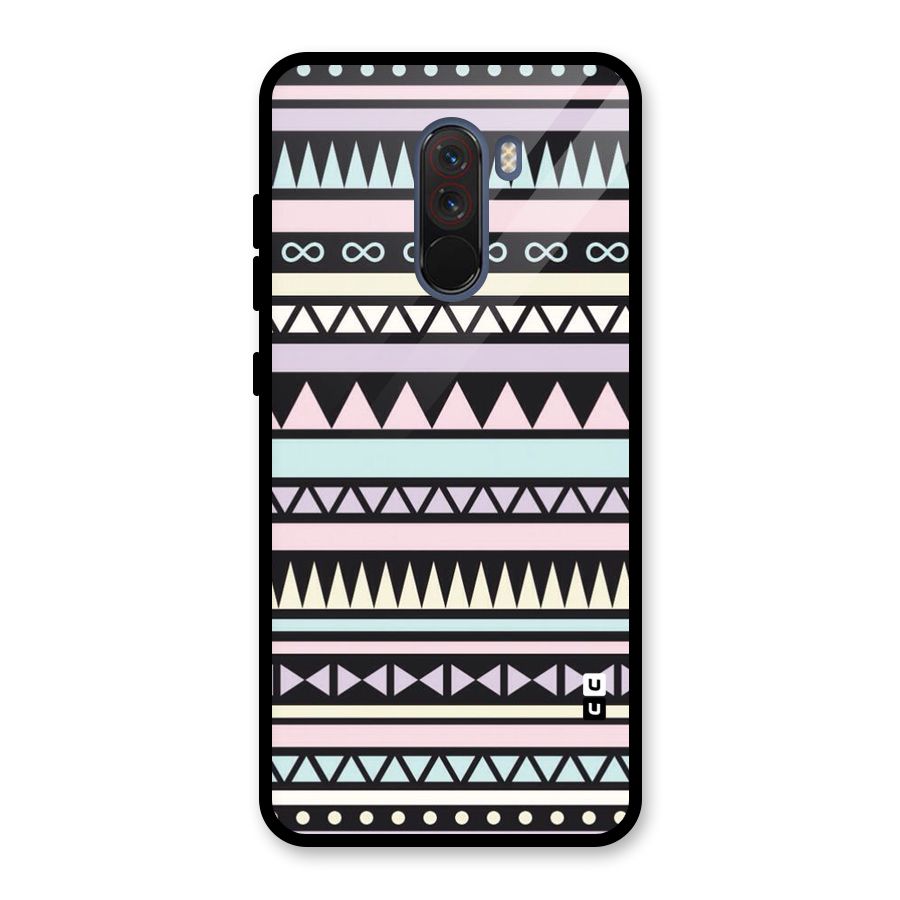 Cute Chev Pattern Glass Back Case for Poco F1