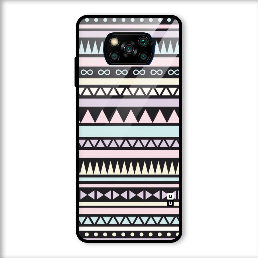 Cute Chev Pattern Glass Back Case for Poco X3
