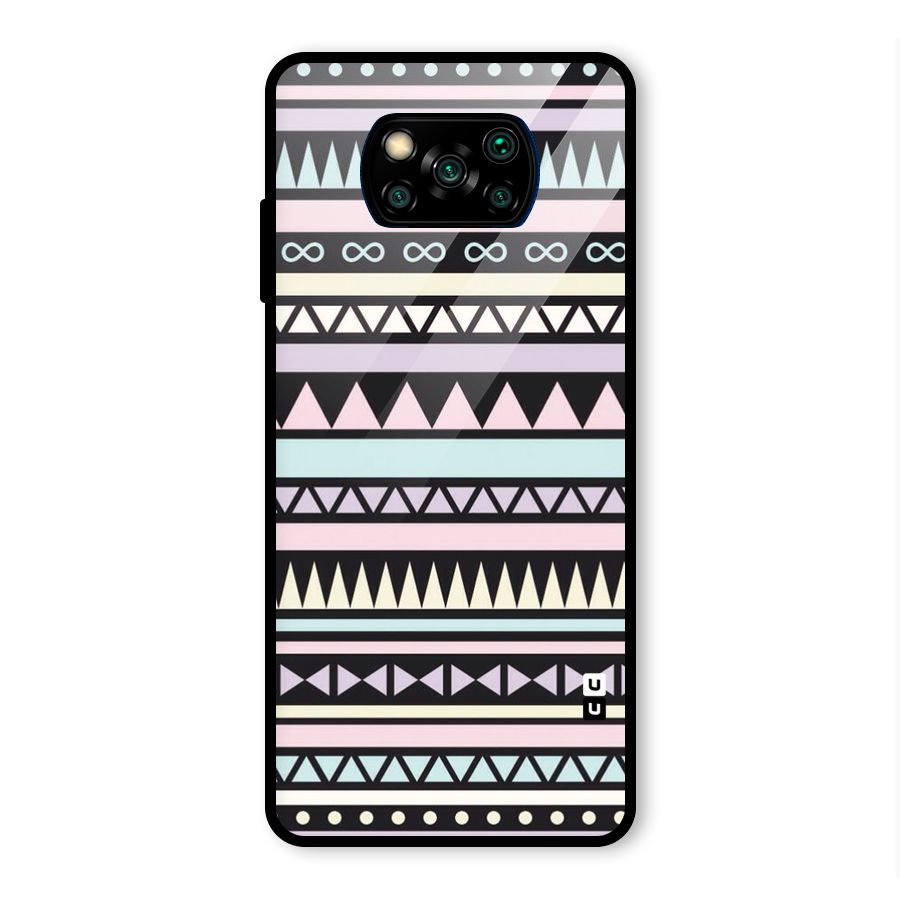 Cute Chev Pattern Glass Back Case for Poco X3 Pro