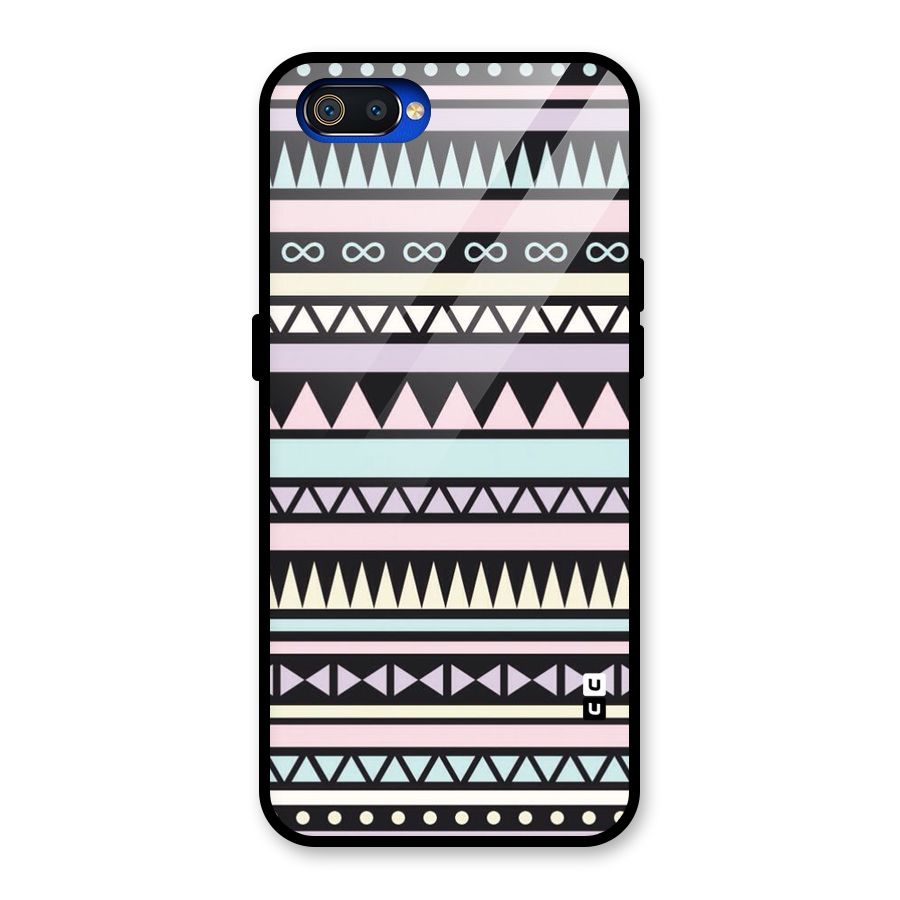 Cute Chev Pattern Glass Back Case for Realme C2