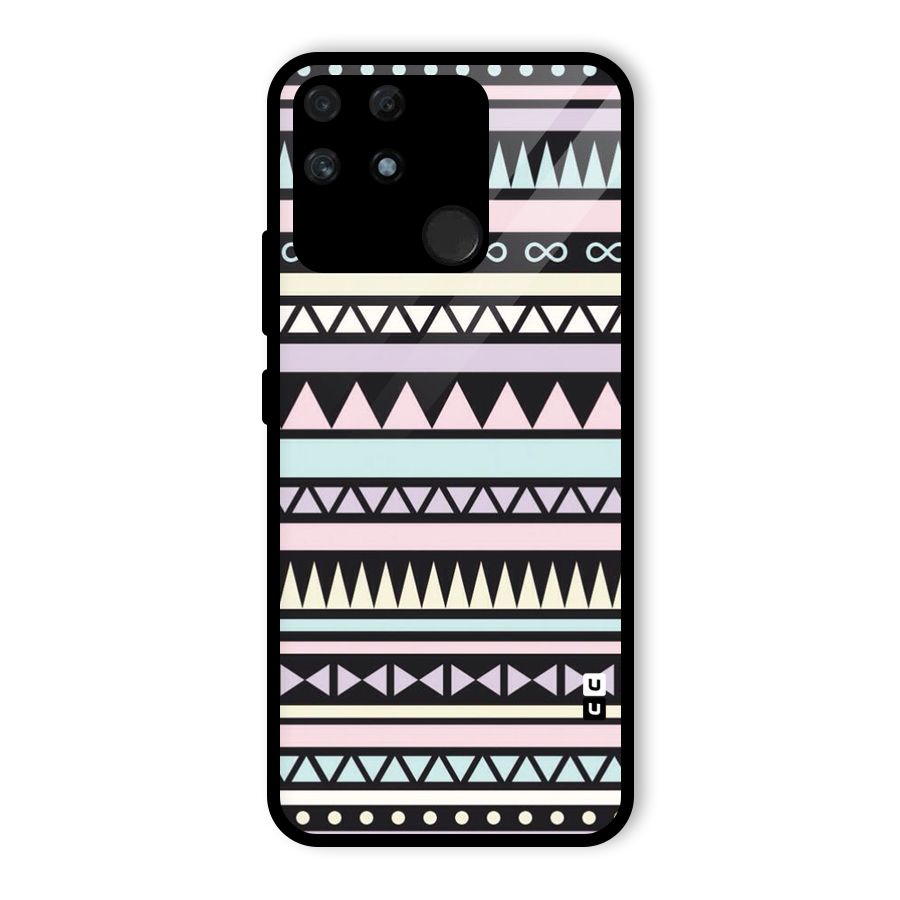 Cute Chev Pattern Glass Back Case for Realme Narzo 50A