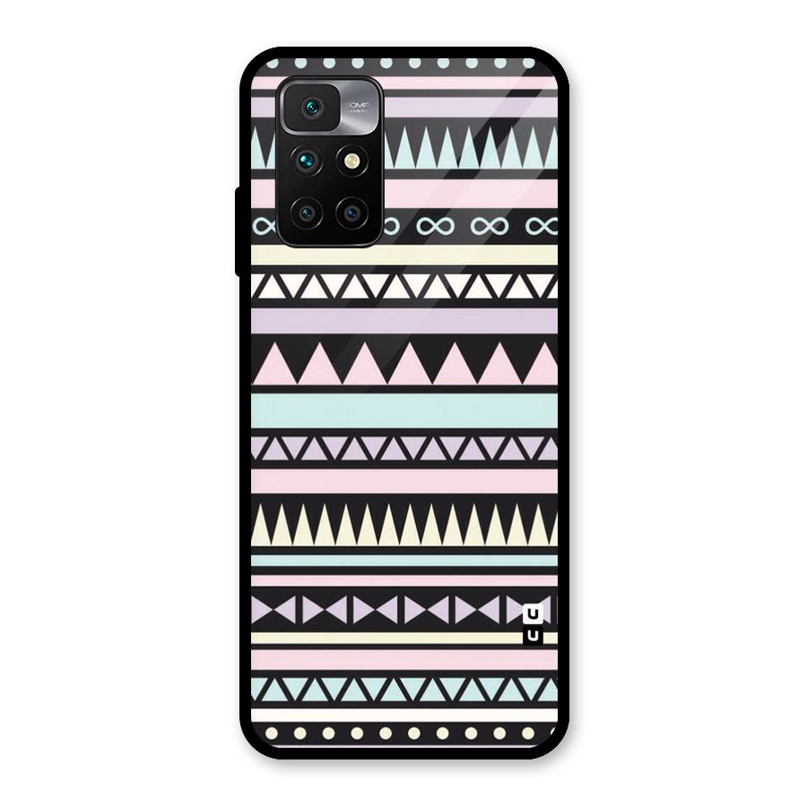 Cute Chev Pattern Glass Back Case for Redmi 10 Prime
