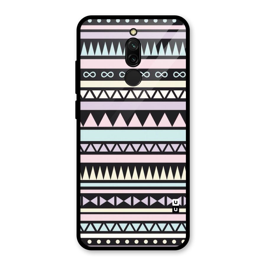 Cute Chev Pattern Glass Back Case for Redmi 8