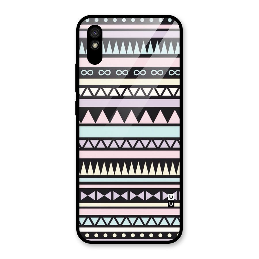 Cute Chev Pattern Glass Back Case for Redmi 9i