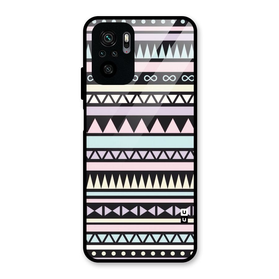 Cute Chev Pattern Glass Back Case for Redmi Note 10S