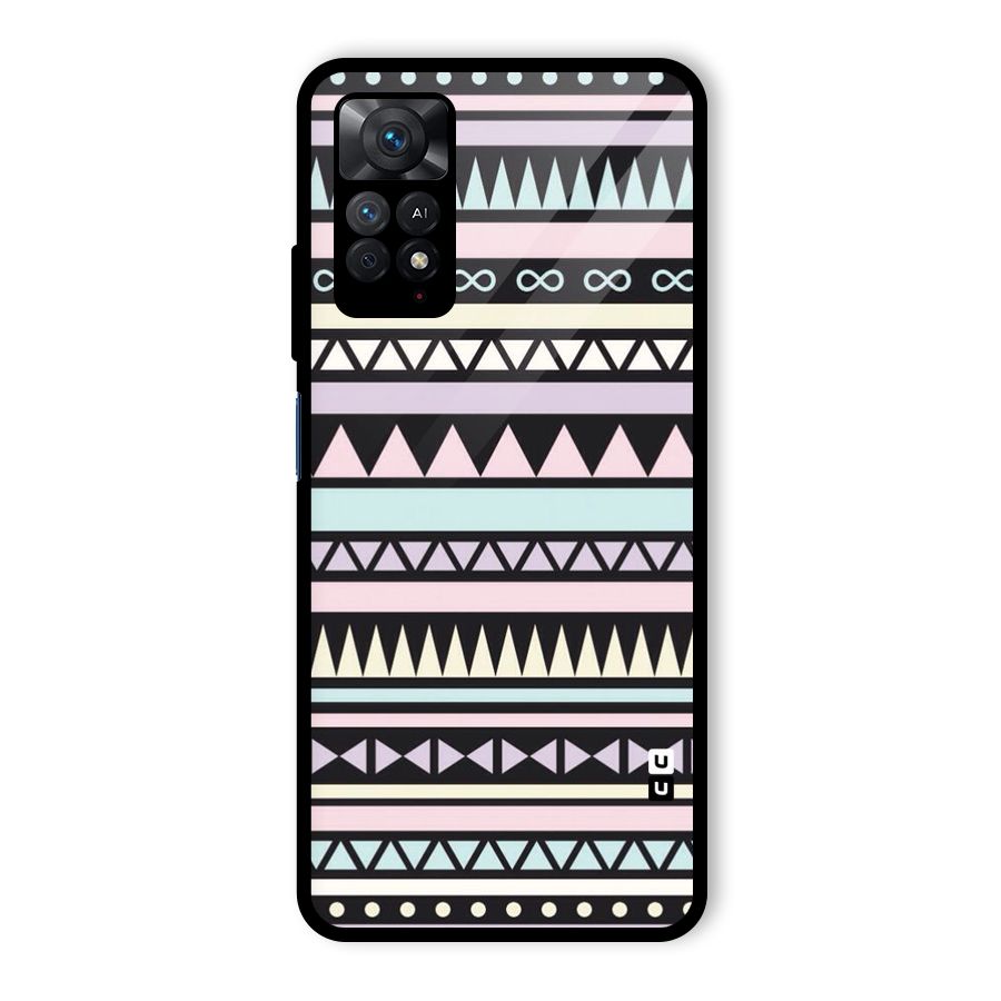 Cute Chev Pattern Glass Back Case for Redmi Note 11 Pro