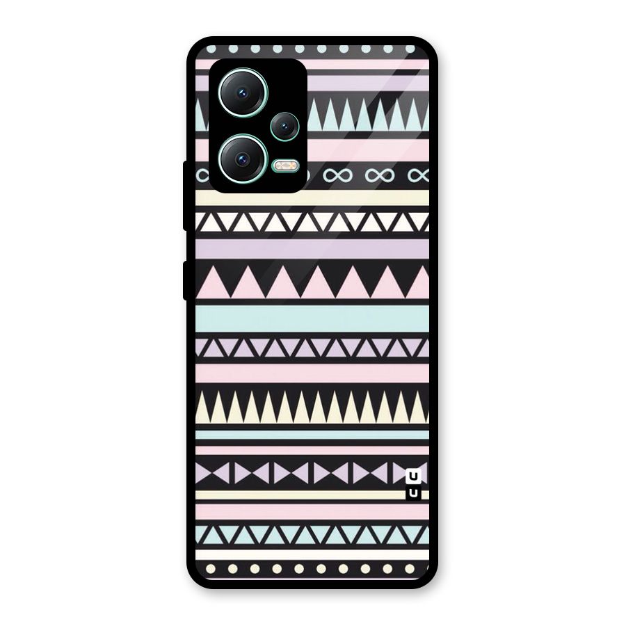 Cute Chev Pattern Glass Back Case for Redmi Note 12 5G