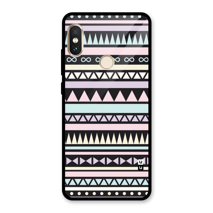 Cute Chev Pattern Glass Back Case for Redmi Note 5 Pro