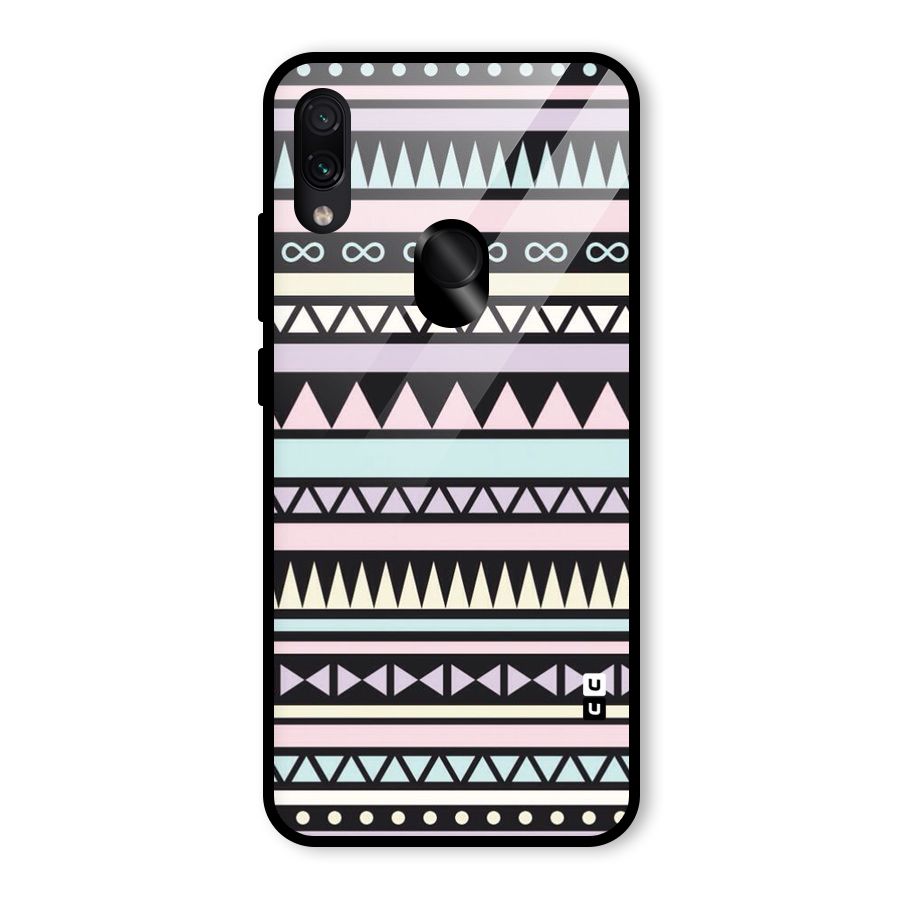 Cute Chev Pattern Glass Back Case for Redmi Note 7 Pro