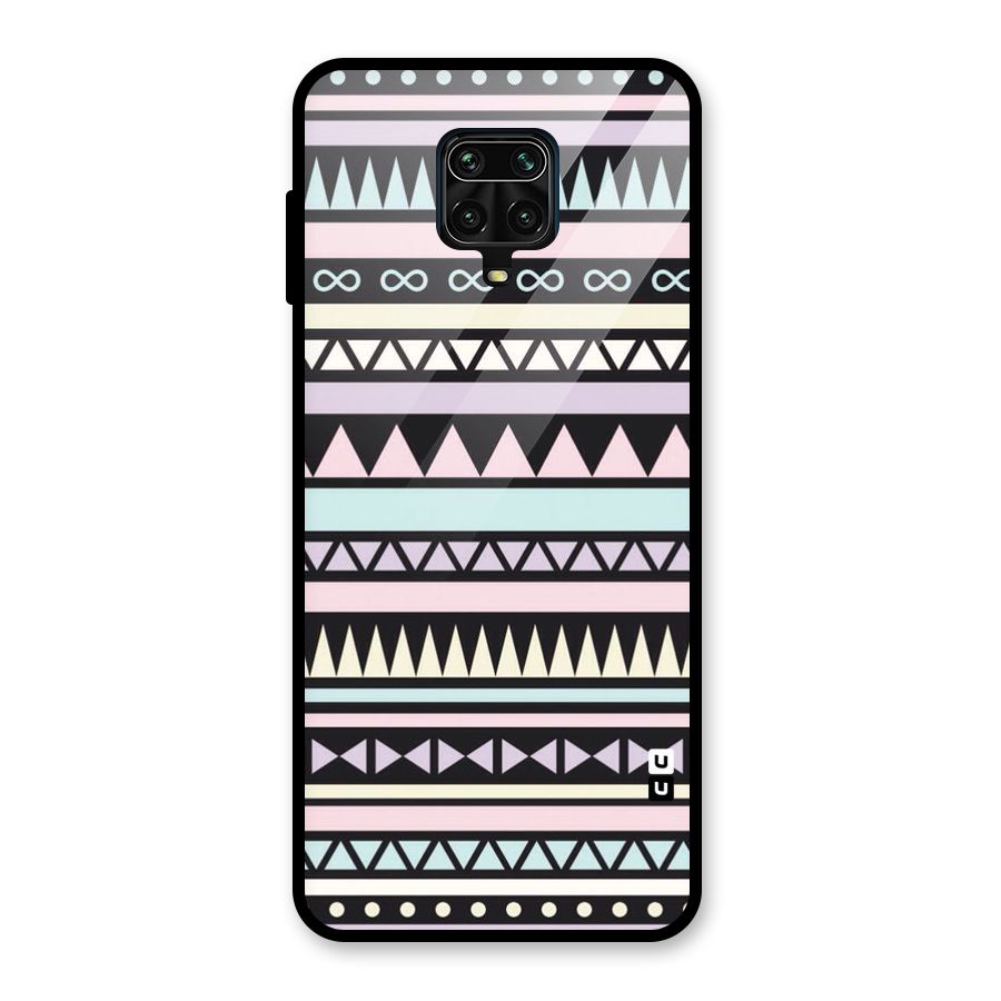 Cute Chev Pattern Glass Back Case for Redmi Note 9 Pro