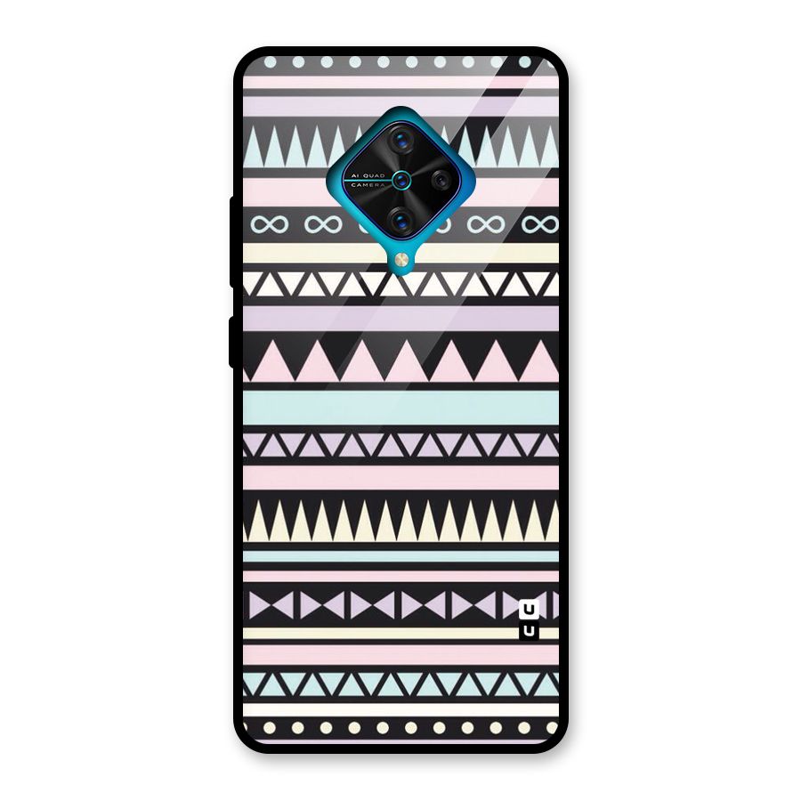 Cute Chev Pattern Glass Back Case for Vivo S1 Pro
