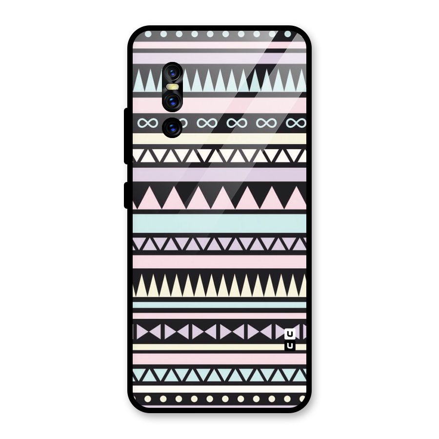 Cute Chev Pattern Glass Back Case for Vivo V15 Pro