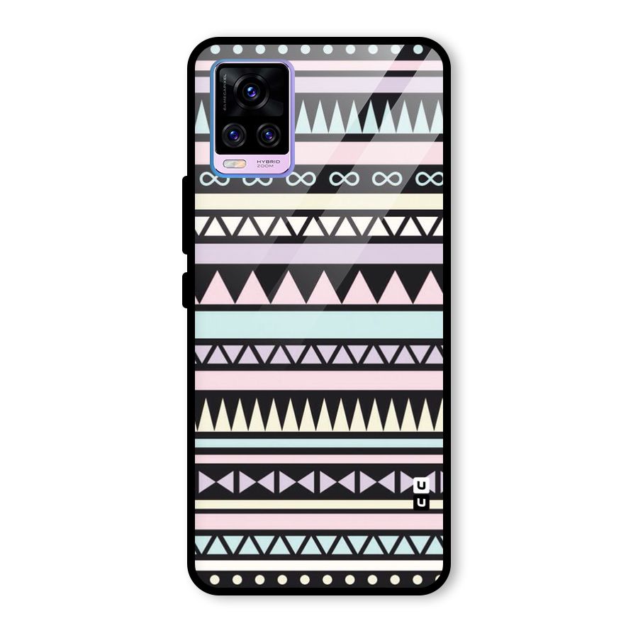 Cute Chev Pattern Glass Back Case for Vivo V20 Pro