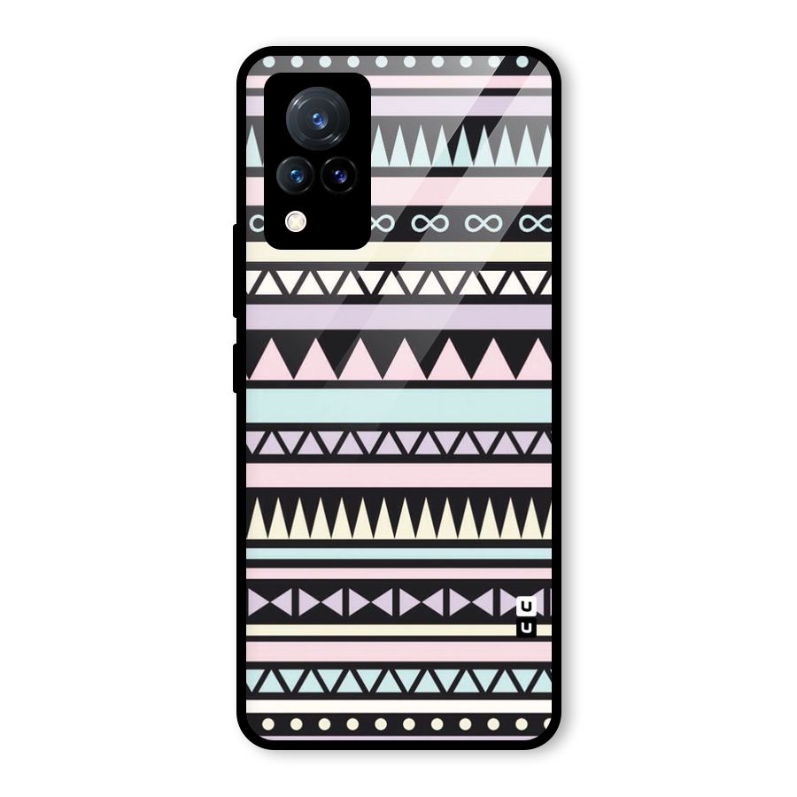Cute Chev Pattern Glass Back Case for Vivo V21 5G