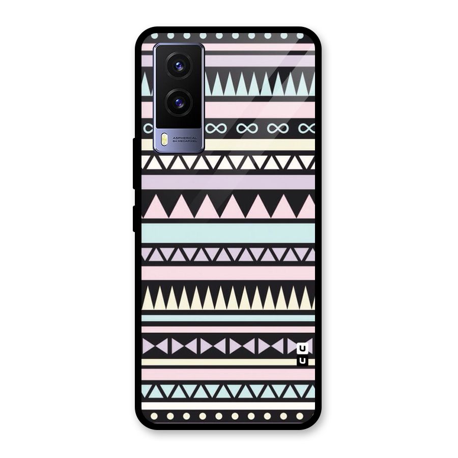 Cute Chev Pattern Glass Back Case for Vivo V21e 5G