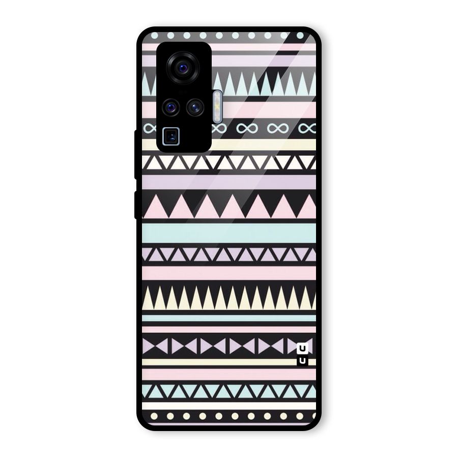 Cute Chev Pattern Glass Back Case for Vivo X50 Pro