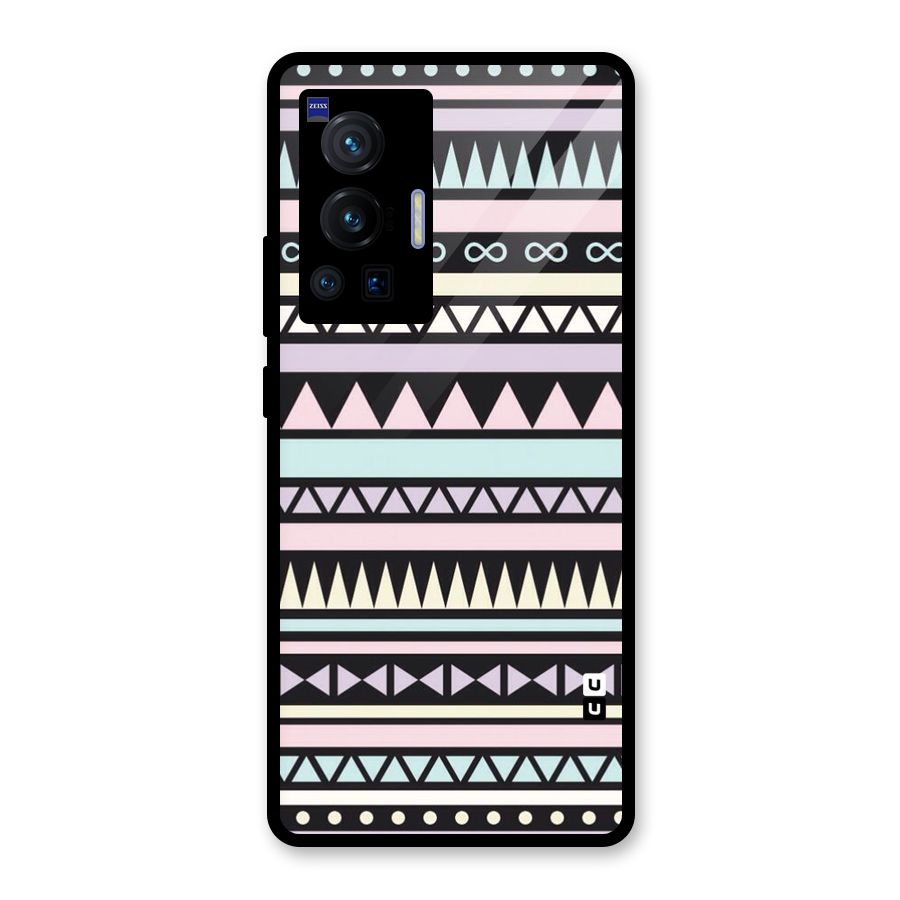 Cute Chev Pattern Glass Back Case for Vivo X70 Pro