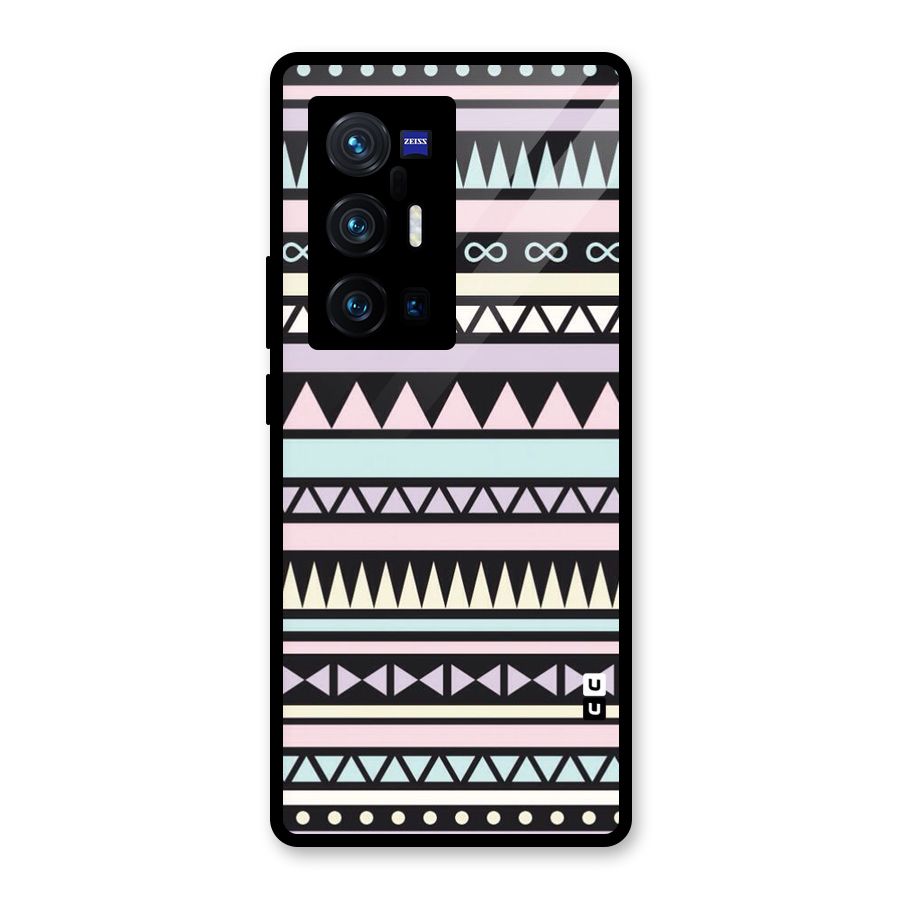 Cute Chev Pattern Glass Back Case for Vivo X70 Pro Plus