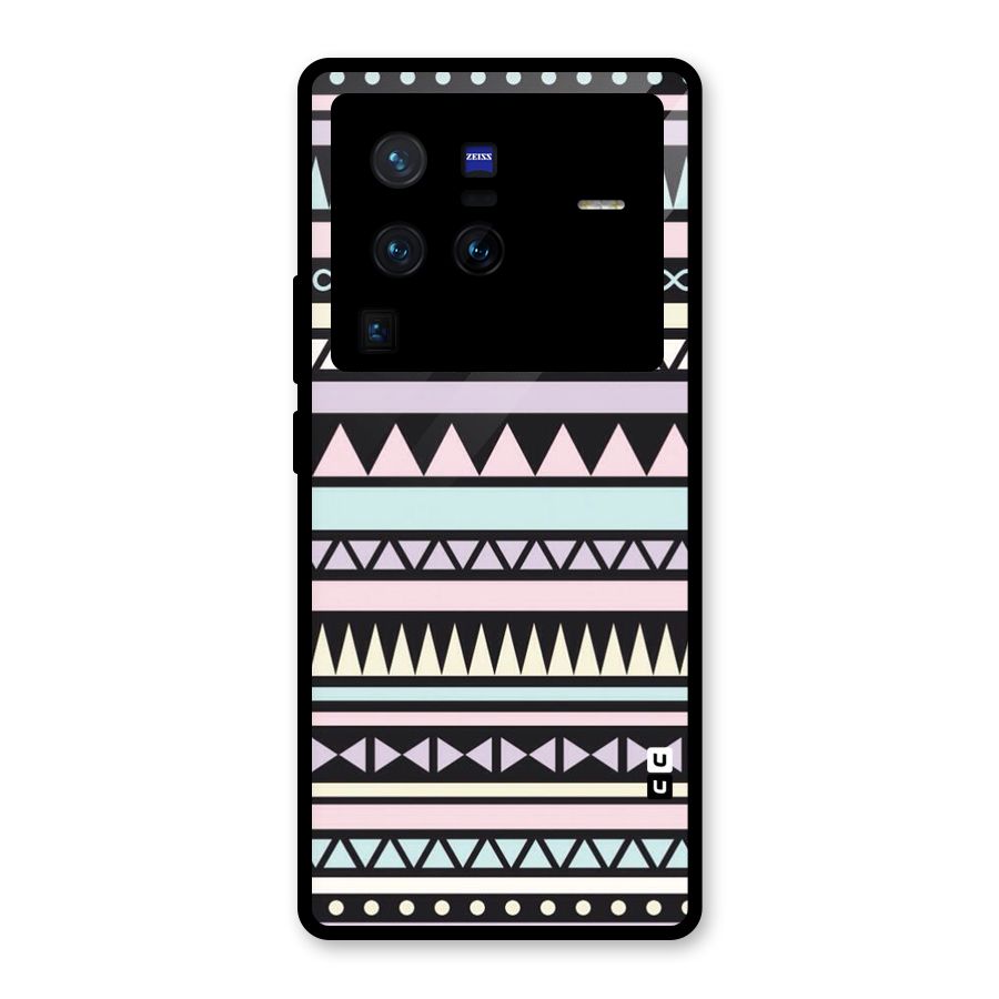 Cute Chev Pattern Glass Back Case for Vivo X80 Pro