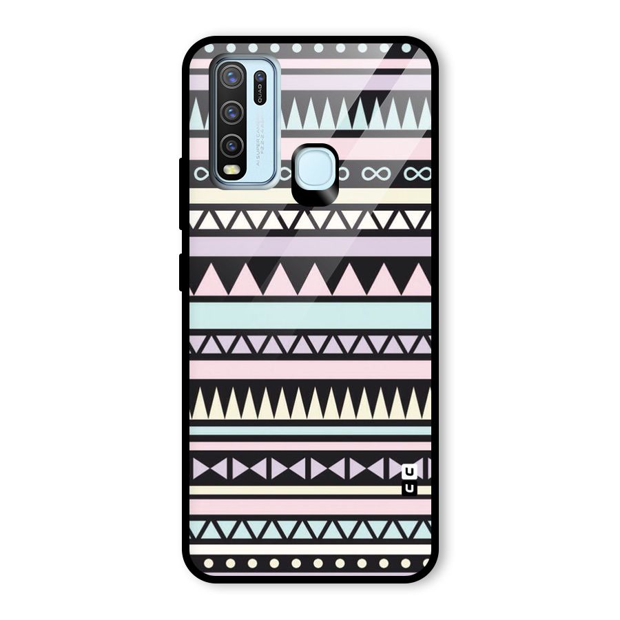 Cute Chev Pattern Glass Back Case for Vivo Y30