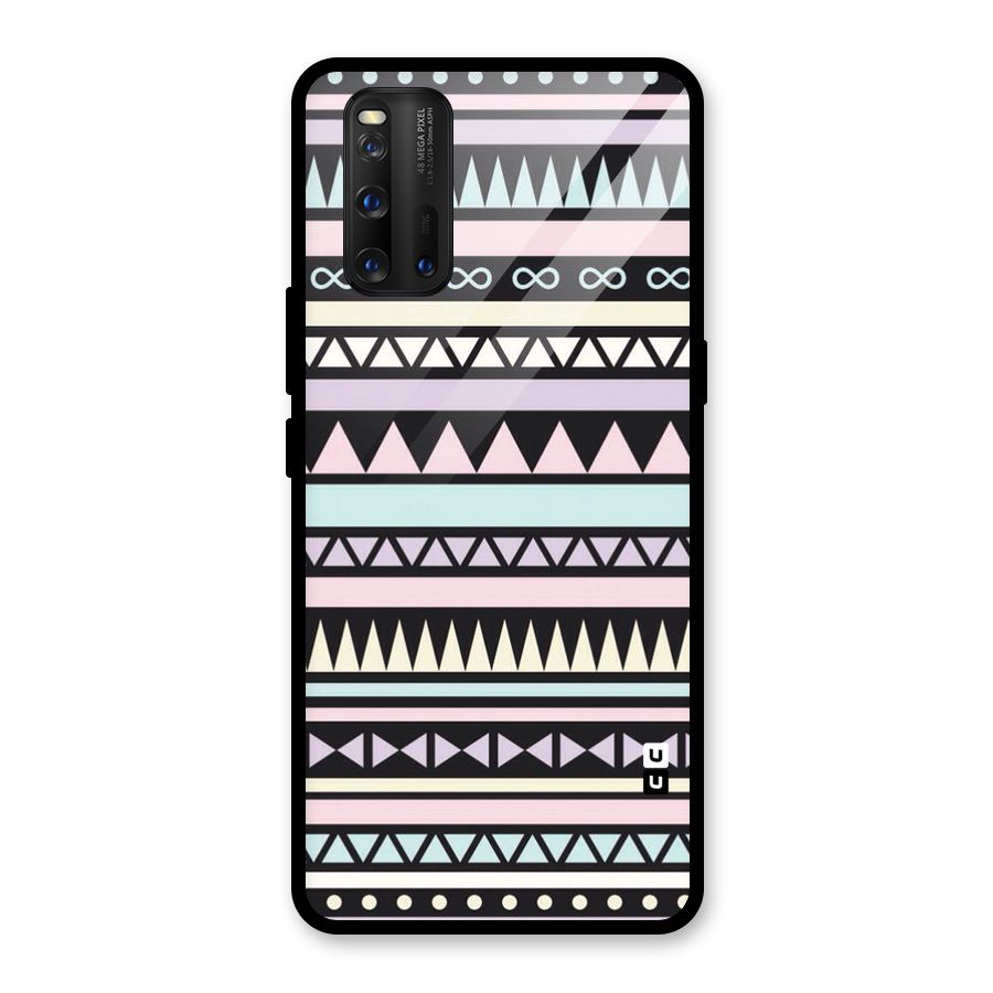 Cute Chev Pattern Glass Back Case for Vivo iQOO 3