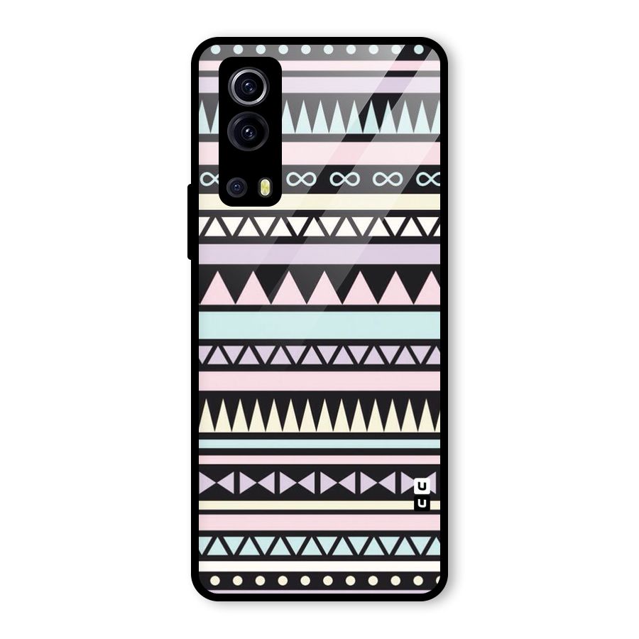 Cute Chev Pattern Glass Back Case for Vivo iQOO Z3