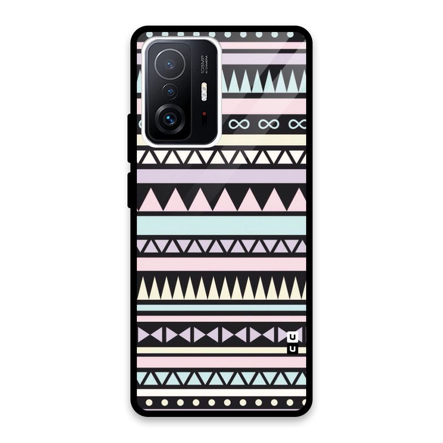 Cute Chev Pattern Glass Back Case for Xiaomi 11T Pro