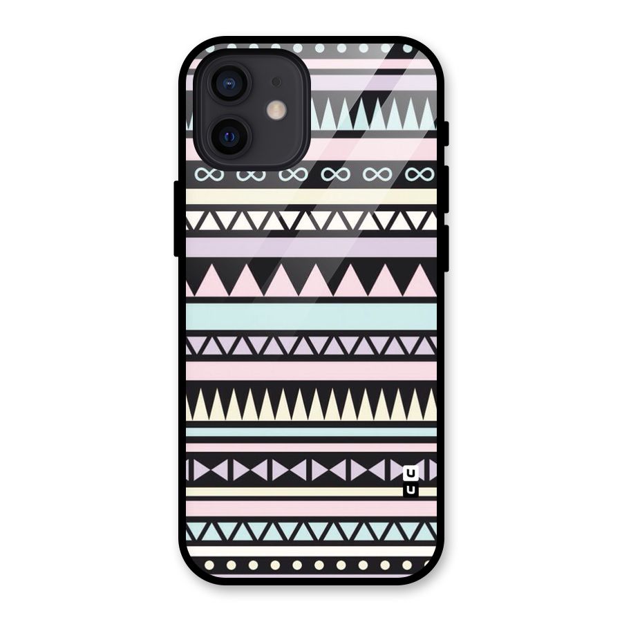 Cute Chev Pattern Glass Back Case for iPhone 12