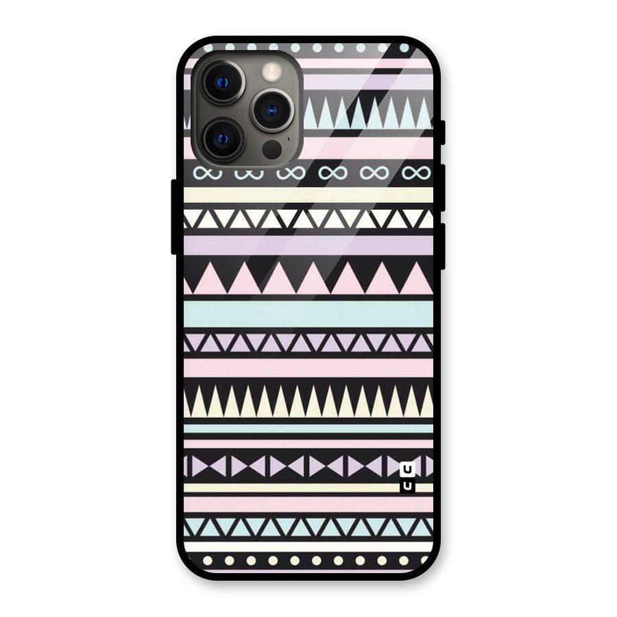 Cute Chev Pattern Glass Back Case for iPhone 12 Pro Max