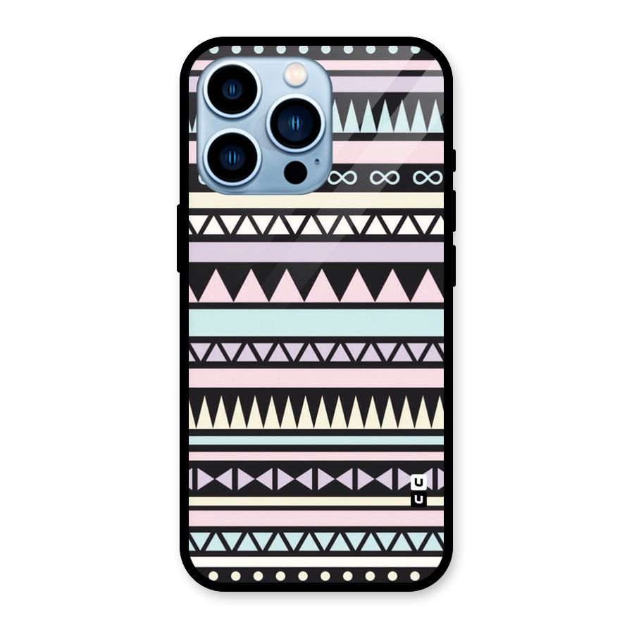 Cute Chev Pattern Glass Back Case for iPhone 13 Pro
