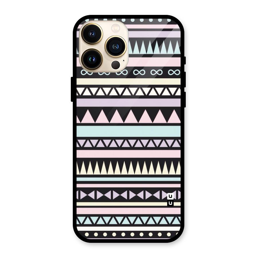 Cute Chev Pattern Glass Back Case for iPhone 13 Pro Max
