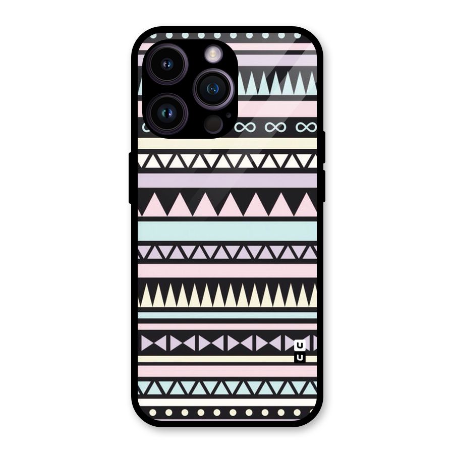 Cute Chev Pattern Glass Back Case for iPhone 14 Pro Max