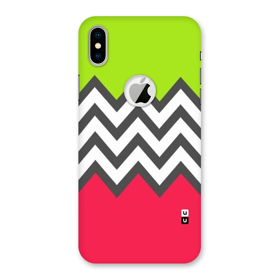 Cute Chevron Back Case for iPhone X Logo Cut